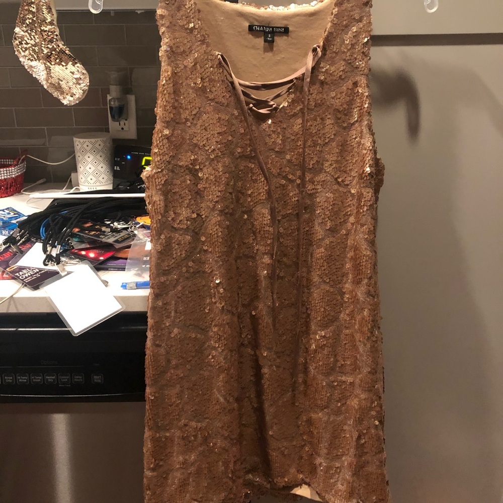 Gianni Bini gold sequin dress